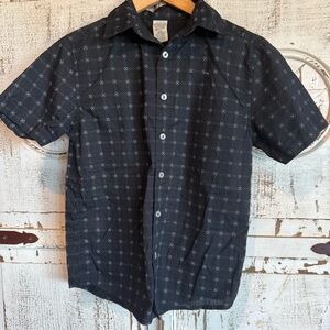 Faded Glory Black Button Down Shirt Casual Lightweight